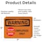 Signmission Employees Only With Symbol OSHA Warning Sign, Vinyl Decal, 7in W x 5in L, 2PK OS-2PACK-WS-D-57-L-12114 - alternate 2